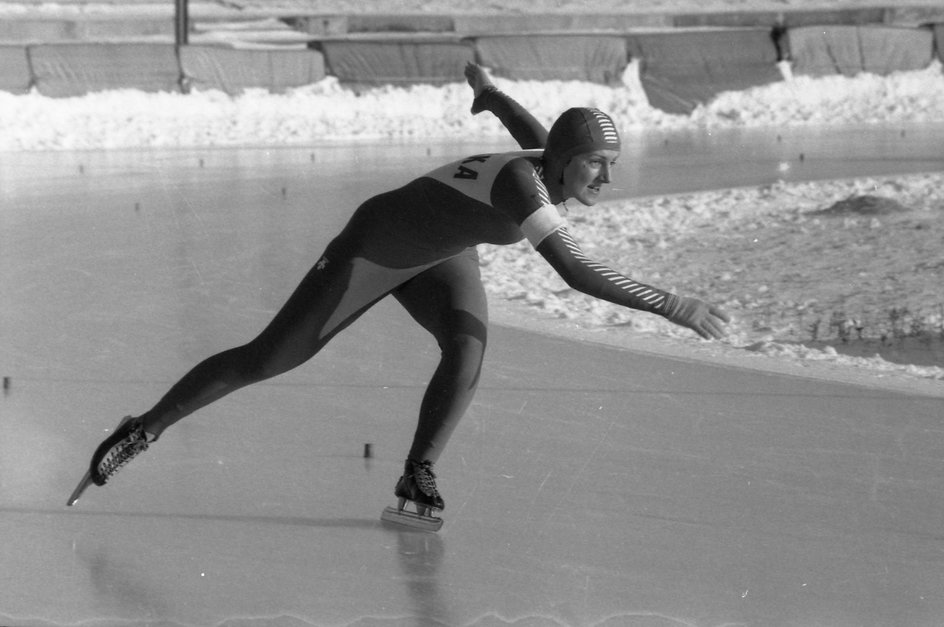 1983 rok. Erwina Ryś-Ferens na zawodach w Warszawie. 