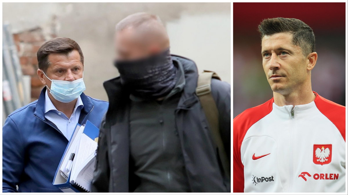 Zatrzymanie Cezarego Kucharskiego (po lewej) i Robert Lewandowski (po prawej)