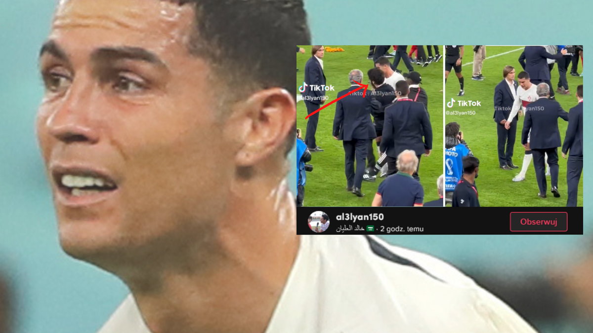 Nagle podbiegł do Cristiano Ronaldo (fot. screen z tiktok.com/@al3lyan150)