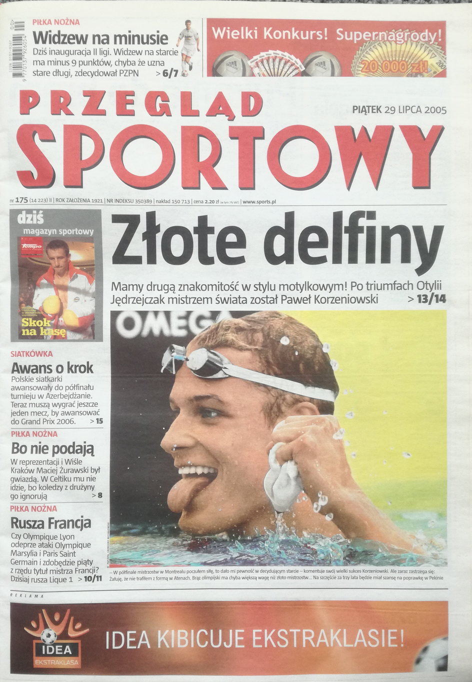 Okładka „Przeglądu Sportowego” z 29 lipca 2005 roku.