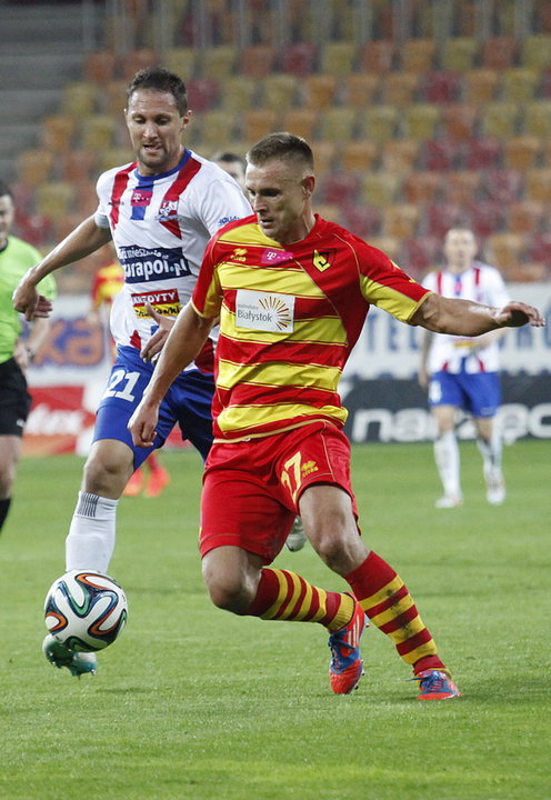 PIŁKA NOŻNA LIGA POLSKA JAGIELLONIA PODBESKIDZIE  (Mateusz Piątkowski Tomasz Górkiewicz)