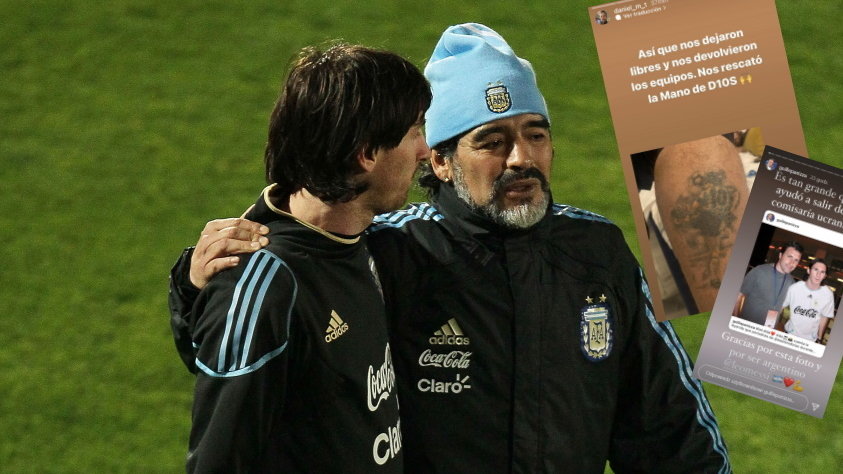 Diego Maradona i Leo Messi w czerwcu 2010 r. Zdjęcie zrobione podczas mundialu w RPA