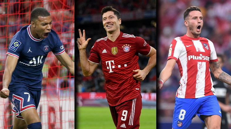 Kylian Mbappe, Robert Lewandowski i Saul Niguez