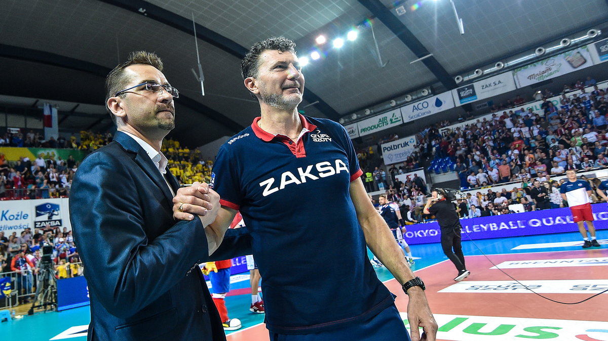 Andrea Gardini i Sebastian Świderski (trener i prezes ZAKS-y Kędzierzyn-Koźle)