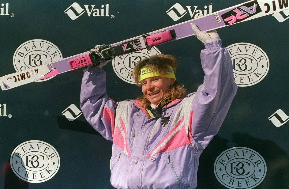 Ulrike Maier na podium