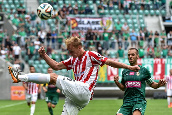 PIŁKA EKSTRAKLASA ŚLASK WROCŁAW CRACOVIA (Adam Marciniak Flavio Paixao )