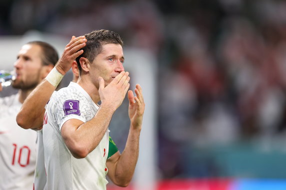 Robert Lewandowski podczas meczu z Arabią Saudyjską