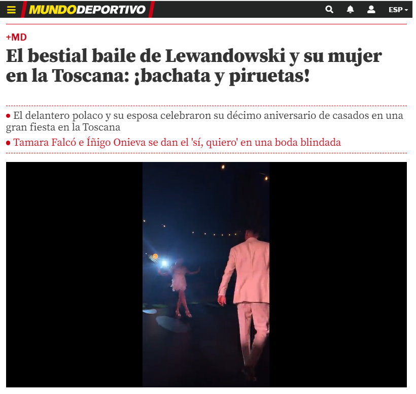 "Mundo Deportivo" o tańcu Lewandowskich