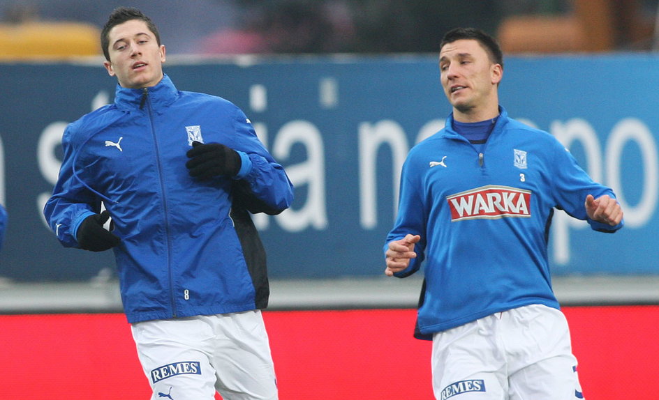 Robert Lewandowski i Ivan Djurdjević z czasów wspólnej gry w Lechu Poznań.
