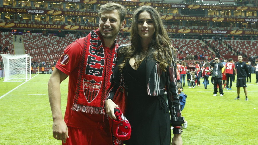 Grzegorz Krychowiak i Celia Jaunat 