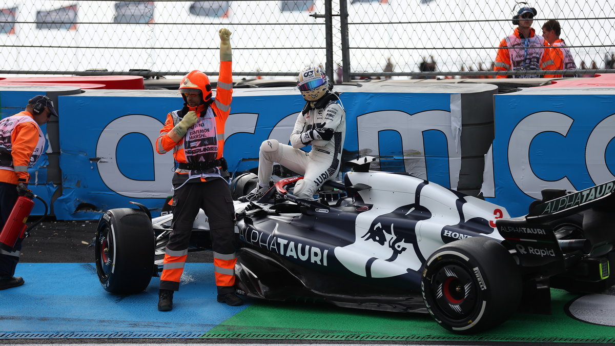 Daniel Ricciardo po wypadku na Zandvoort