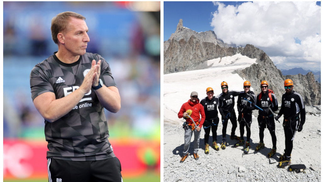 Brendan Rodgers i piłkarze Leicester City na Mont Blanc