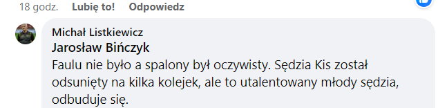 Michał Listkiewicz zdradził, że sędzia Damian Kos został zawieszony