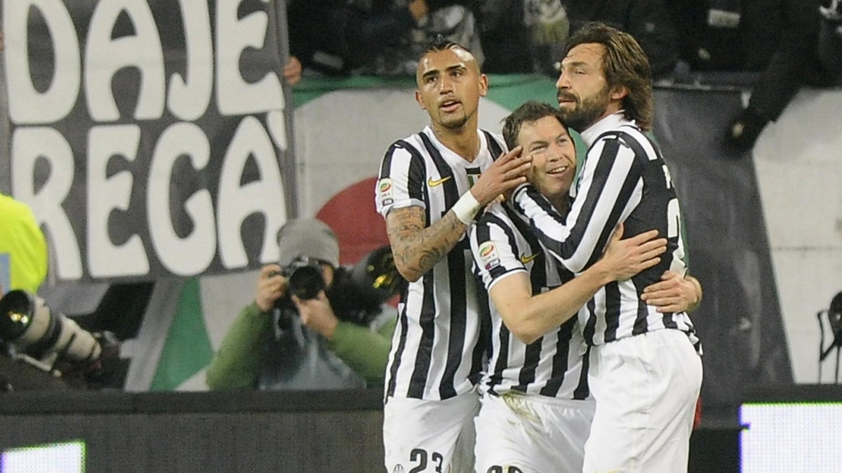 Od prawej: Andrea Pirlo, Stephan Lichtsteiner i Arturo Vidal