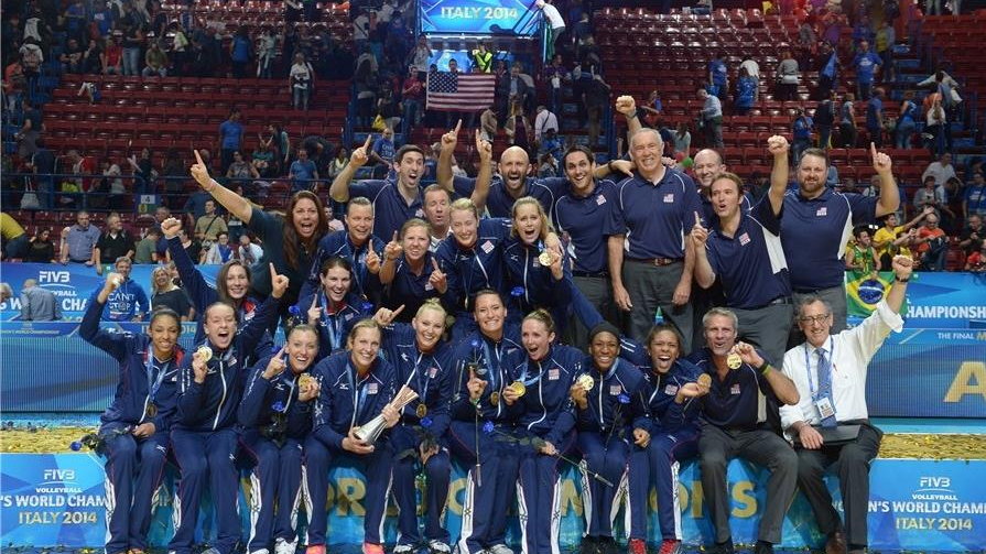 reprezentacja USA siatkarek, Karch Kiraly, Kimberly Hill, Jordan Larson-Burbach, Rachael Adams, Alisha Glass