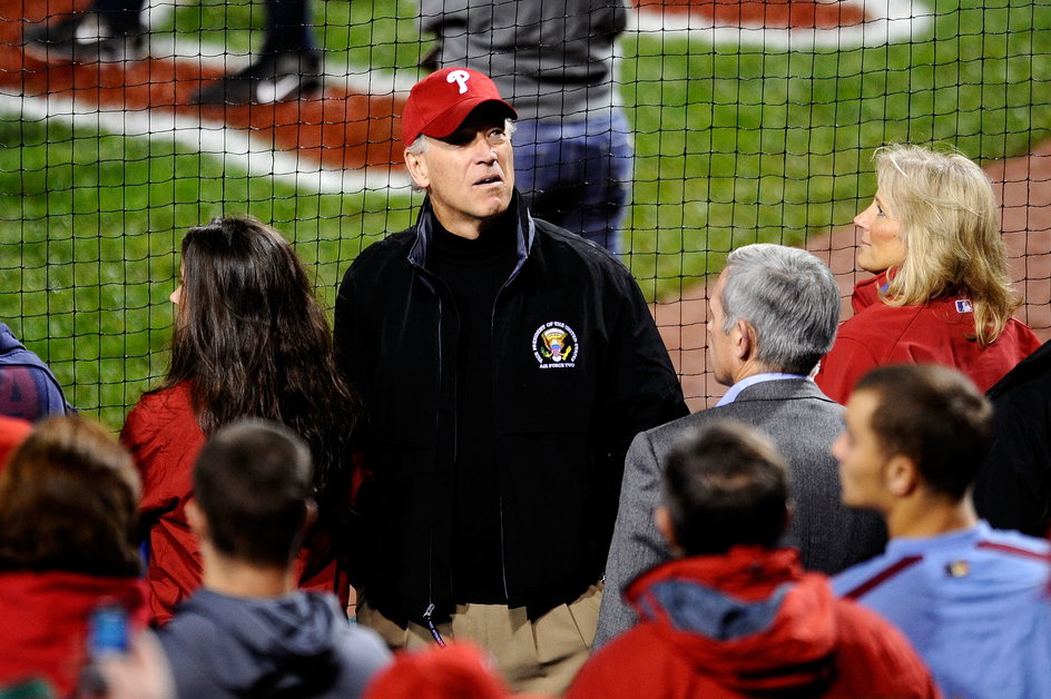 Joe Biden na meczu ligi MLB między New York Yankees, a Philadelphia Phillies, 31 października 2009 r.