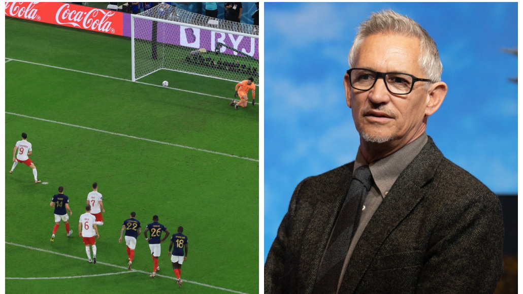 Rzut karny Roberta Lewandowskiego i Gary Lineker