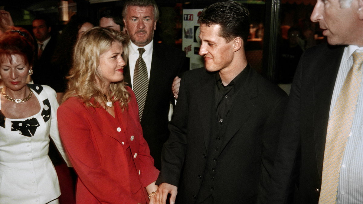 Michael Schumacher z żoną Corriną (zdjęcie z 1996 r.)