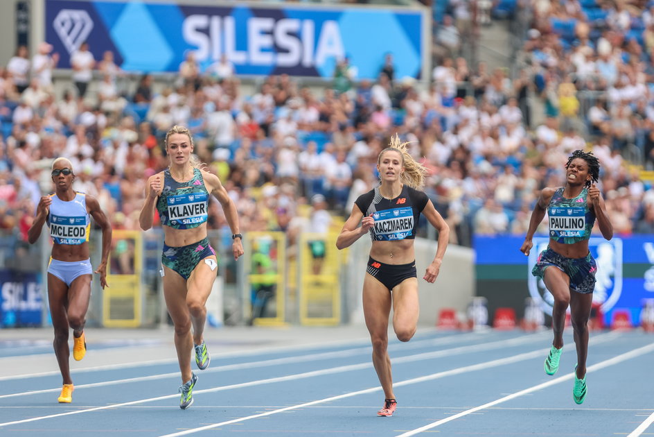 Natalia Kaczmarek bijąca rekord życiowy 49.48 na 400 m podczas Silesia Memoriału Kamili Skolimowskiej 2023
