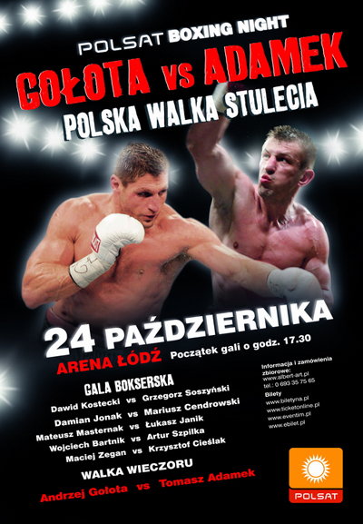 Plakat reklamujący walkę Gołota – Adamek (2009)