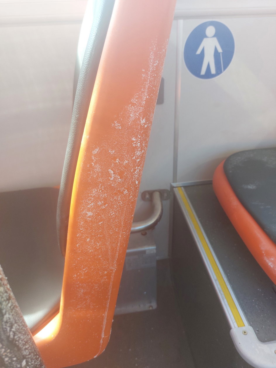 Tak wyglądają siedzenia w autobusach w Zhangjiakou po dezynfekcji