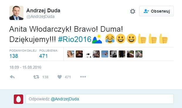 Wpis Andrzeja Dudy