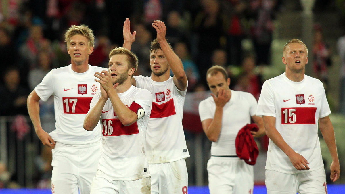 Polscy reprezentanci po meczu z Danią