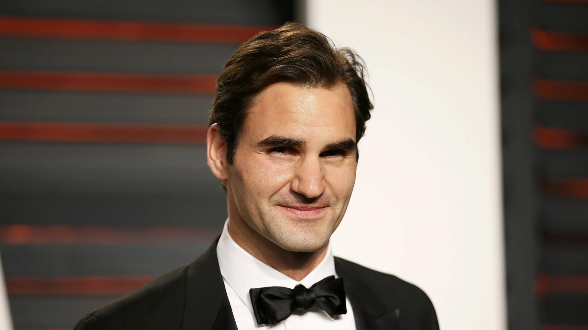 Roger Federer arrives at the Vanity Fair Oscar Party in Beverly Hills