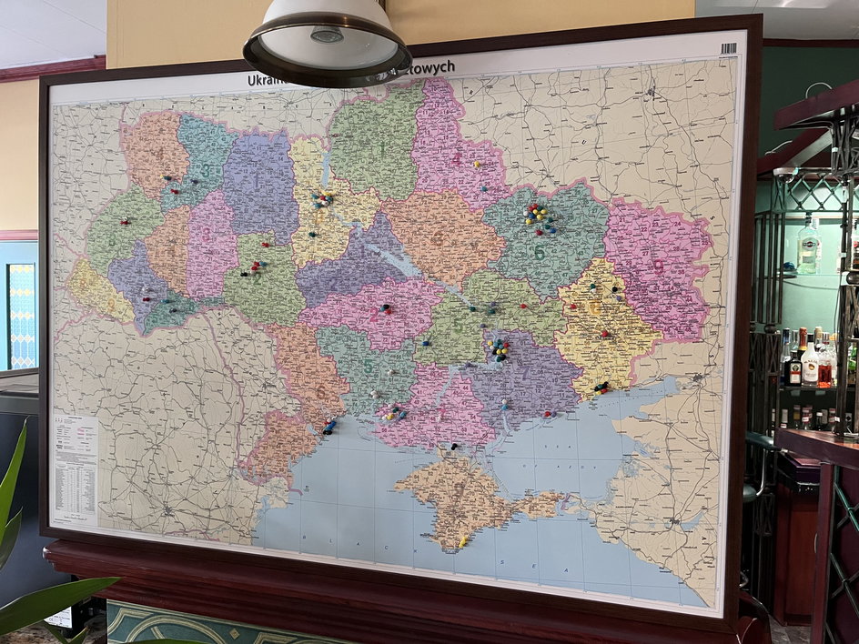 Miejscowości na terytorium Ukrainy, z których uchodźcy dotarli do Gorzowa Wlkp.