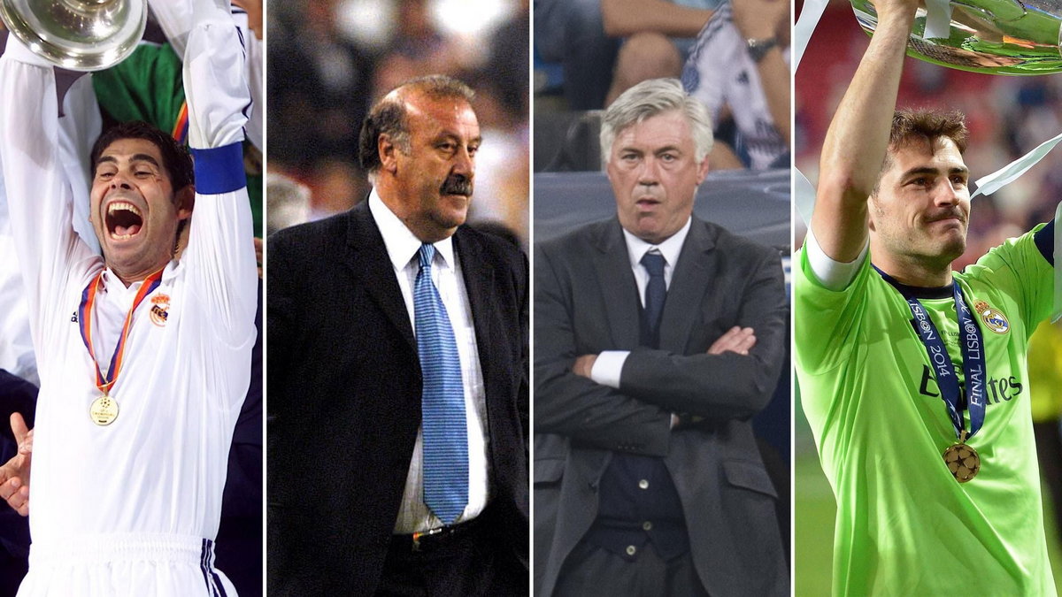 Fernando Hierro, Vicente del Bosque, Carlo Ancelotti i Iker Casillas