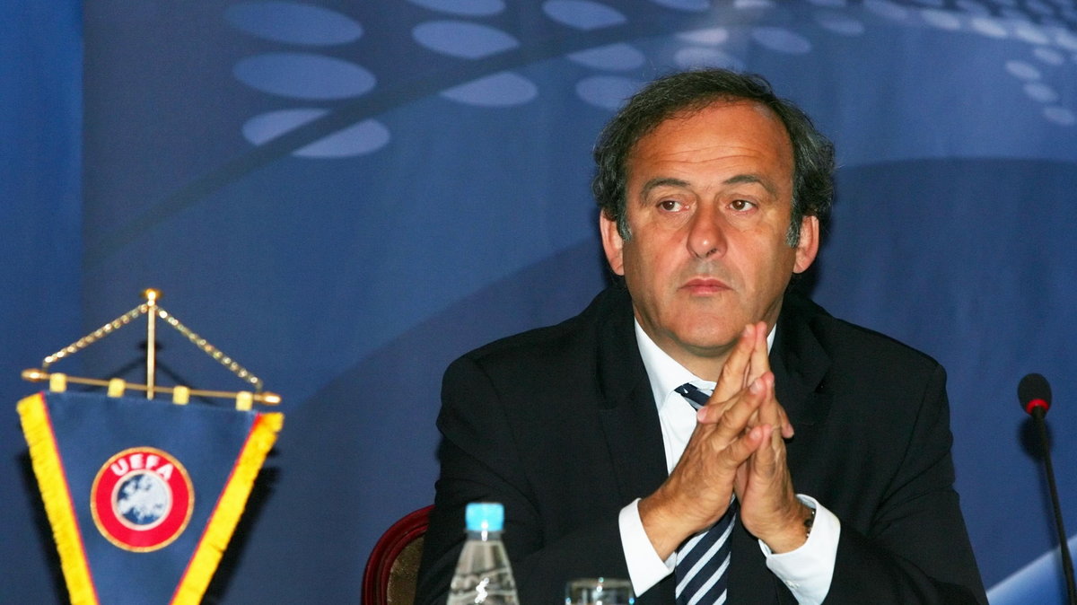 Michel Platini podczas spotkania w Mińsku