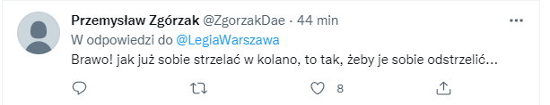 Wielu kibiców w mocnych słowach oceniło postawę warszawskiego klubu