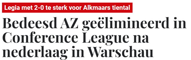 "De Telegraaf" po meczu Legia - AZ