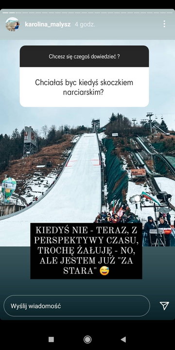 Screenshot z Instastory Karoliny Małysz