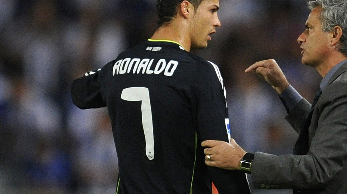 Cristiano Ronaldo (z lewej) i Jose Mourinho