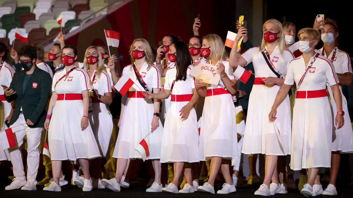 Reprezentanci Polski podczas ceremonii otwarcia Igrzysk w Tokio