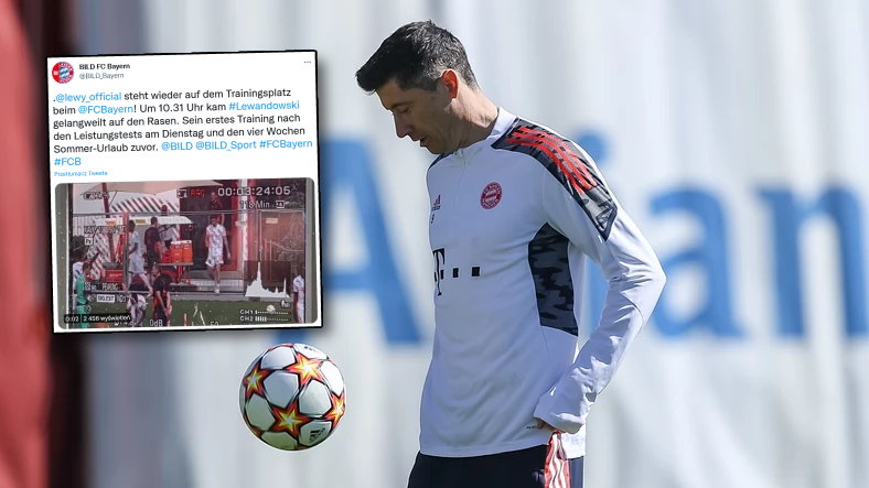 Robert Lewandowski na treningu Bayernu