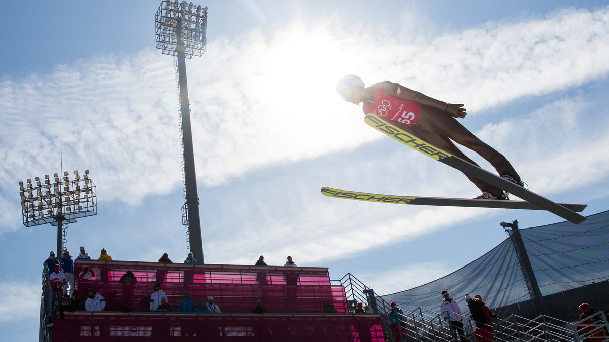 Kamil Stoch na skoczni w Pjongczangu