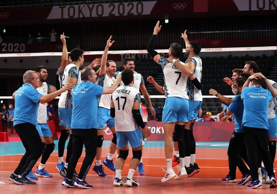 Reprezentacja Argentyny po zdobyciu medalu na IO w Tokio