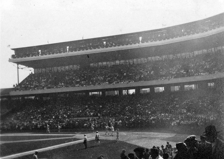Trybuny podczas meczu między Chicago White Sox a Cincinnati Reds z 1919 r.