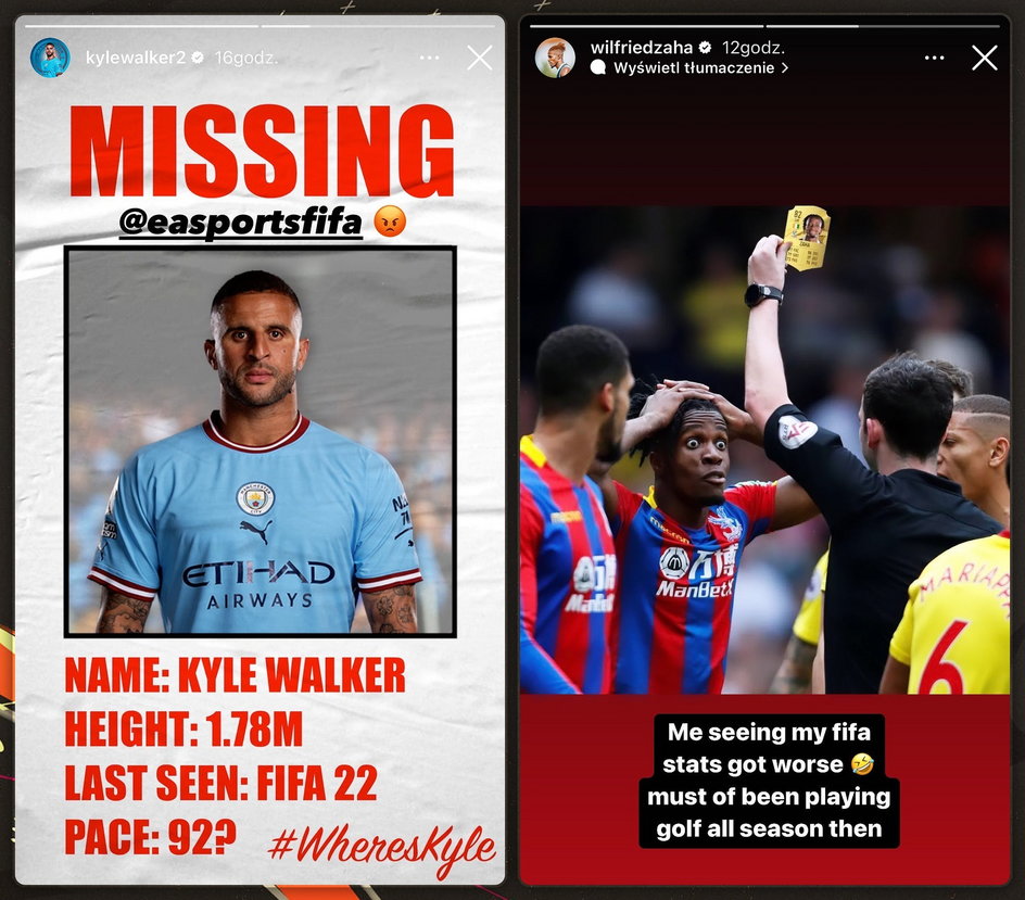 Kyle Walker i Wilfried Zaha krytykują EA