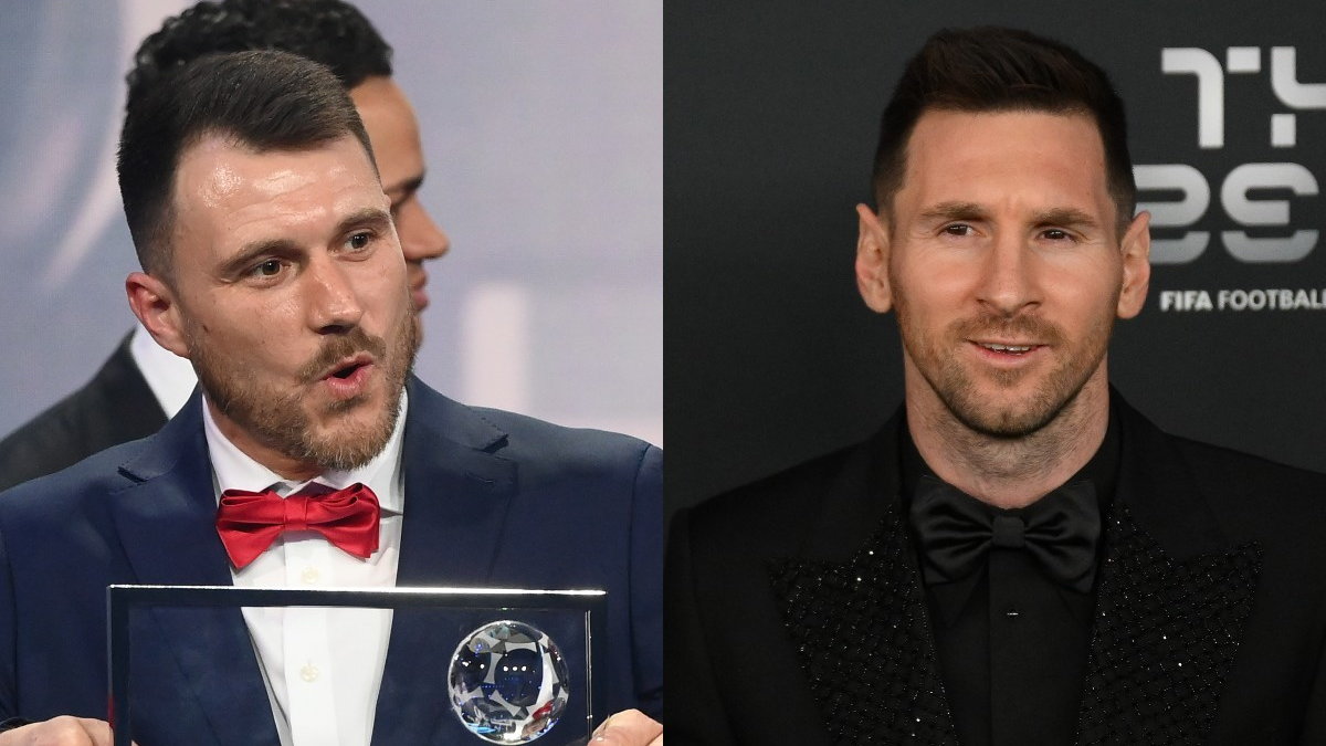 Marcin Oleksy i Lionel Messi