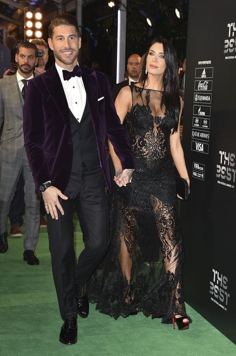 Pilar Rubio i Sergio Ramos na gali FIFA w 2017 roku