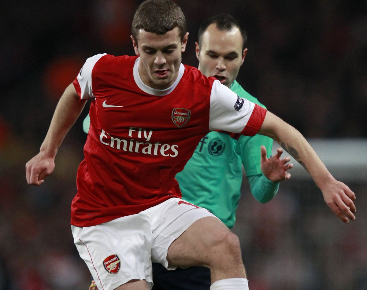 Jack Wilshere podczas meczu Arsenal - Barcelona