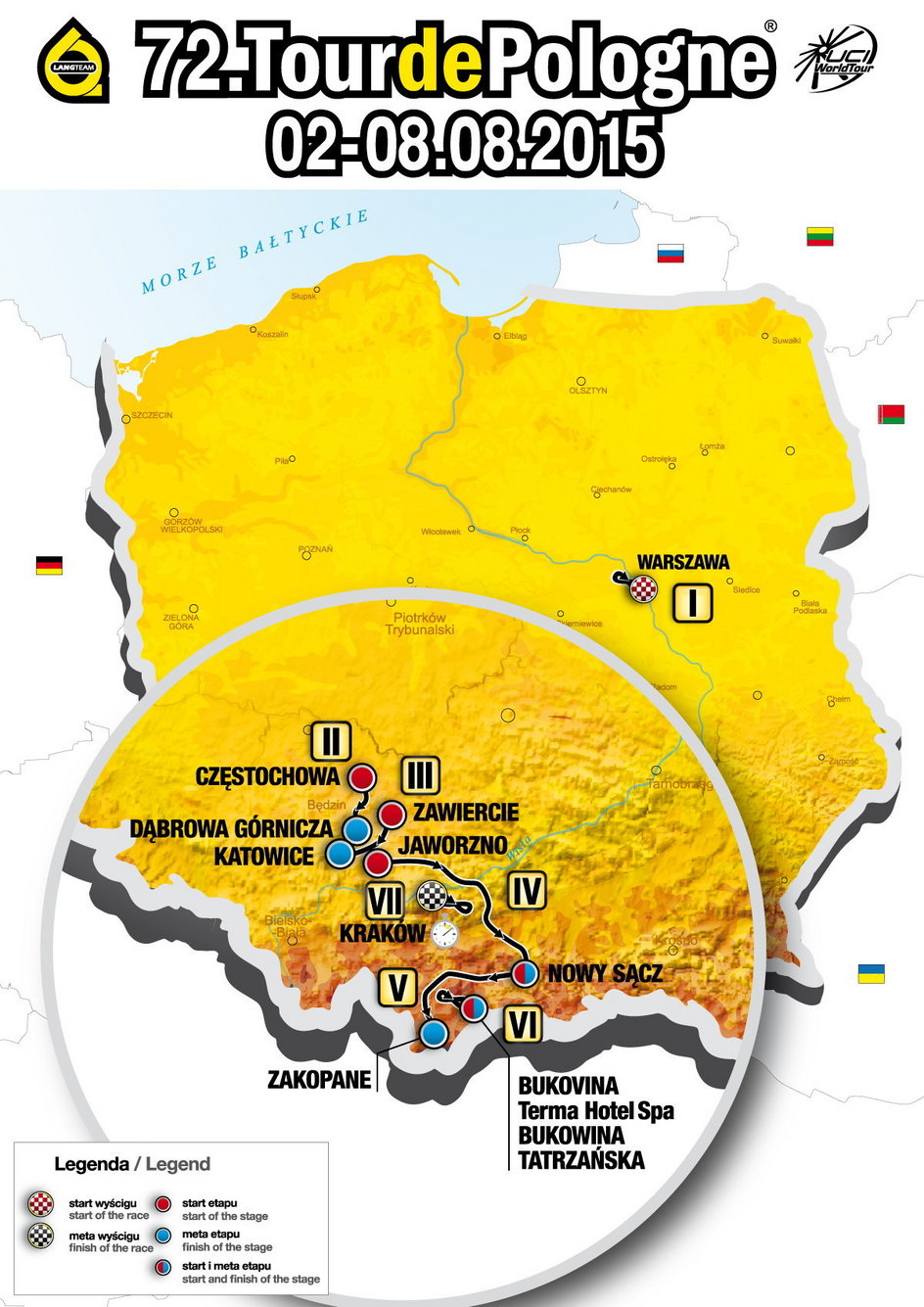 Mapa trasy 72. Tour de Pologne