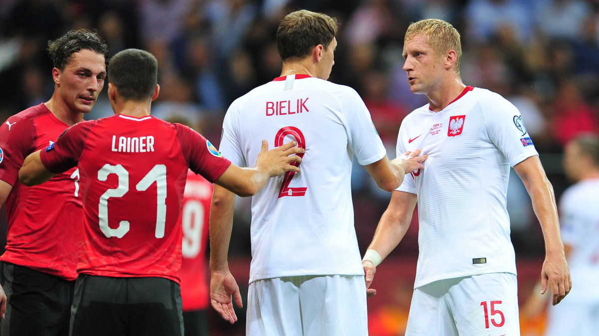 Kamil Glik i Krystian Bielik w meczu z Austria