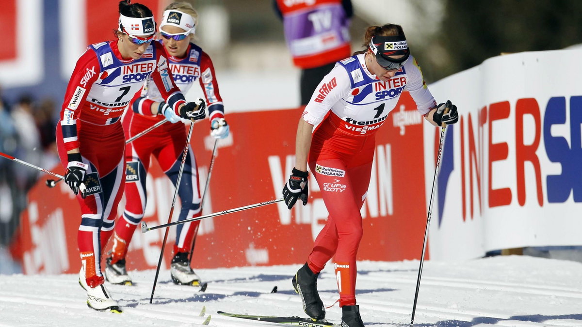 Justyna Kowalczyk , Marit Bjoergen i Therese Johaug