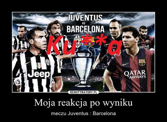 FC Barcelona pokonała Juventus Turyn w finale Ligi Mistrzów - memy