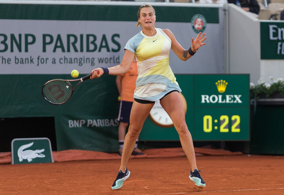 Aryna Sabalenka podczas turnieju Rolanda Garrosa