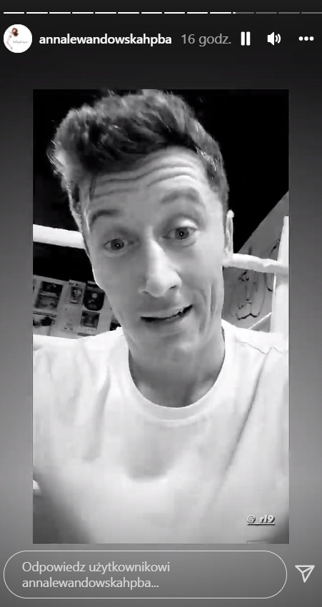 Robert Lewandowski na treningu bokserskim